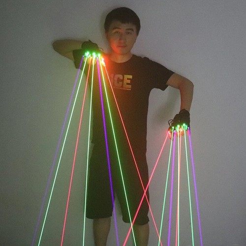 Finger color laser gloves dj - finger,